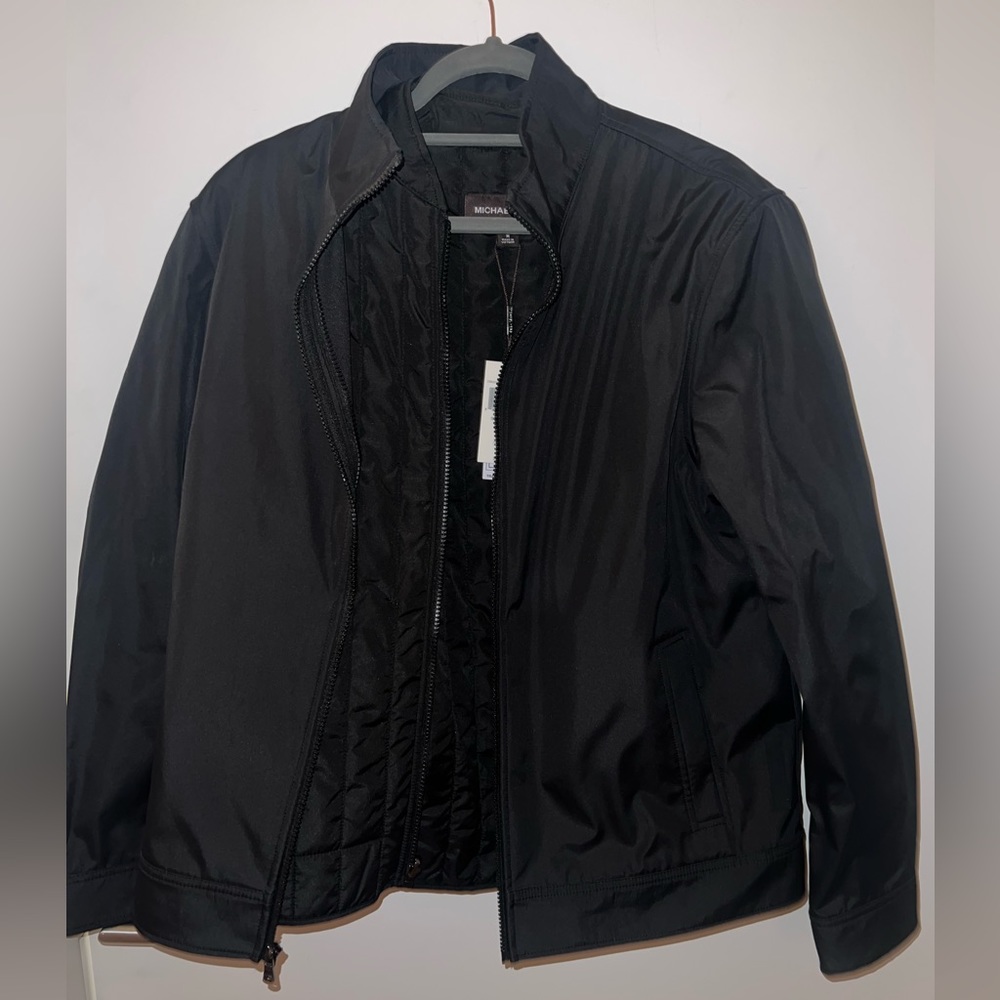 NWT michael kors mens medium black jacket with vest